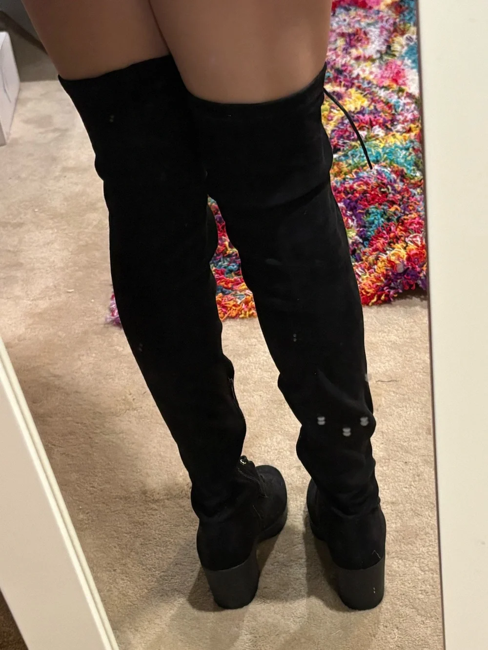 Women's Black Over-the-Knee Lace-Up Boots